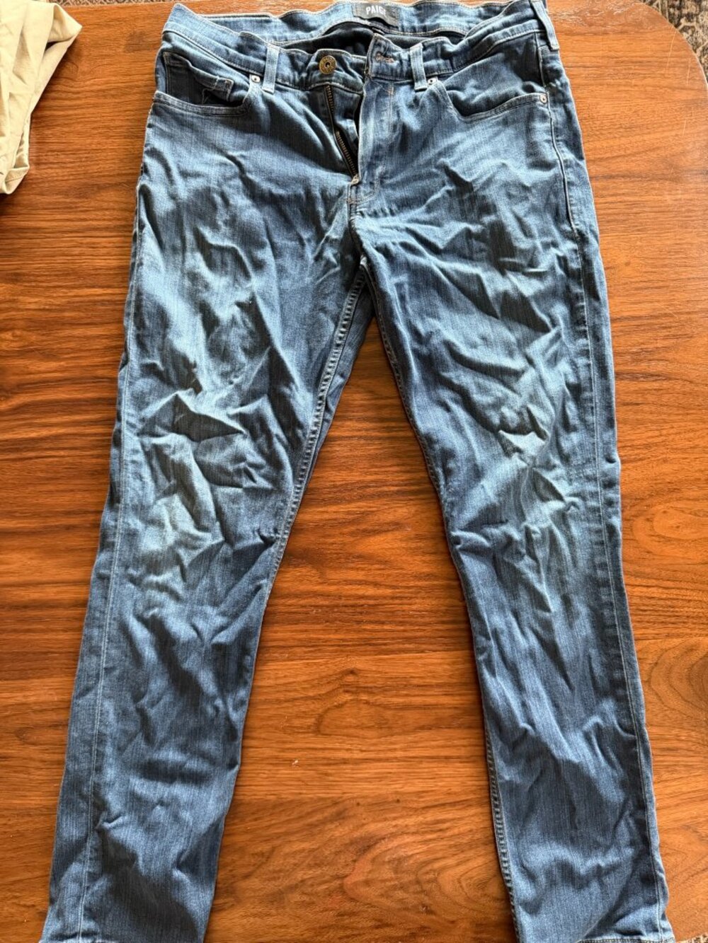 PAIGE - Lennox Slim Straight Jeans - Dark Blue - Size 32